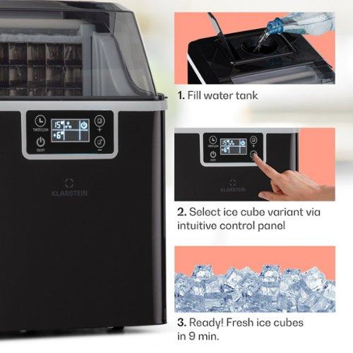 Klarstein Eiszeit Crush Machine à glaçons & glace pilée 18kg /24h - 2  tailles de cube - Argent