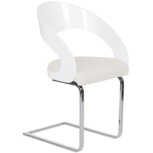 Alterego Chaise Moderne Lola Pour Salle à Manger En Similicuir Blanc Cassé